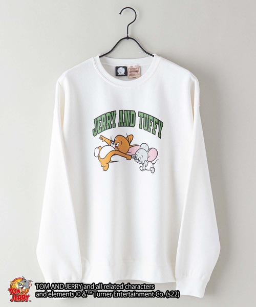 Tom&Jerry(トムアンドジェリー)の「【TOM AND JERRY/トムとジェリー】コラボ ヘビーウェイト 裏起毛 ビッグシルエット スウェット トレーナー(スウェット・メンズ・オフホワイト/グリーン系その他/スミクロ/ピンク/ホワイト/ダークグリーン/ベージュ・MEDIUM/LARGE/X-LARGE)」の8枚目の写真