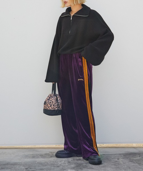 PBLIM（ページボーイリム）の「PAGEBOYLIM/ハーフジップショートプル（ニット/セーター・レディース・ブラック/グレー/オレンジ・FREE）」の21枚目の写真