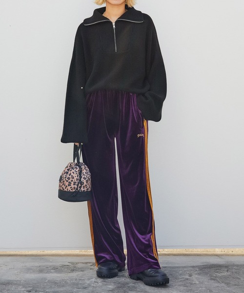 PBLIM（ページボーイリム）の「PAGEBOYLIM/ハーフジップショートプル（ニット/セーター・レディース・ブラック/グレー/オレンジ・FREE）」の8枚目の写真