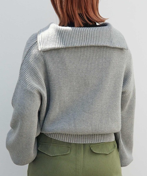 PBLIM（ページボーイリム）の「PAGEBOYLIM/ハーフジップショートプル（ニット/セーター・レディース・ブラック/グレー/オレンジ・FREE）」の5枚目の写真