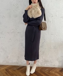 FREE'S MART | ウォームストレッチリブブラウジングニットワンピース(ワンピース)