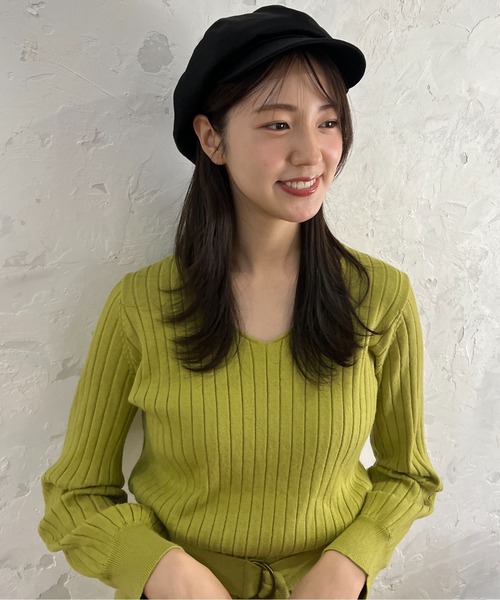 FREE'S MART（フリーズマート）の「ウォームストレッチリブブラウジングニットワンピース（ワンピース・レディース・ベージュ/ブラウン/ブラック/ライトグリーン・SMALL/MEDIUM）」の19枚目の写真