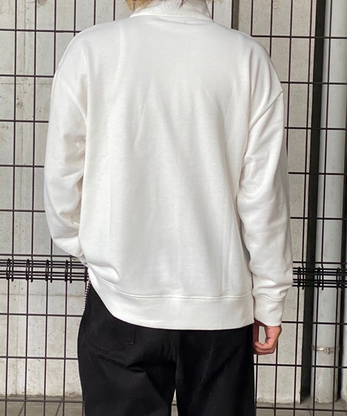 kutir（クティール）の「襟配色ハーフジップ（スウェット・メンズ・ブラック/オフホワイト・MEDIUM/LARGE）」の7枚目の写真