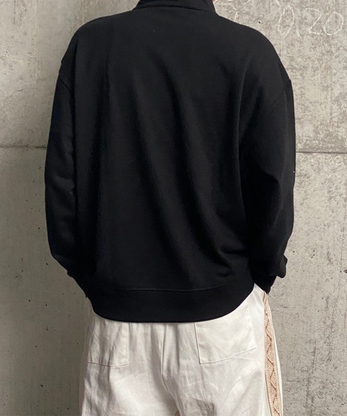 kutir（クティール）の「襟配色ハーフジップ（スウェット・メンズ・ブラック/オフホワイト・MEDIUM/LARGE）」の18枚目の写真