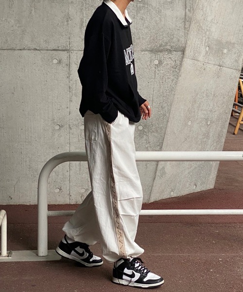 kutir（クティール）の「襟配色ハーフジップ（スウェット・メンズ・ブラック/オフホワイト・MEDIUM/LARGE）」の14枚目の写真