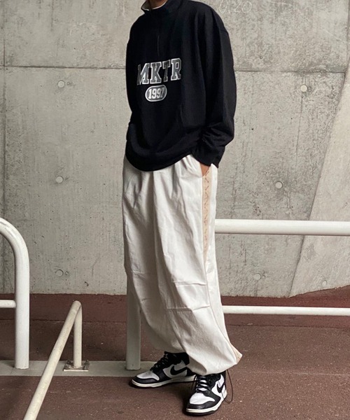 kutir（クティール）の「襟配色ハーフジップ（スウェット・メンズ・ブラック/オフホワイト・MEDIUM/LARGE）」の13枚目の写真