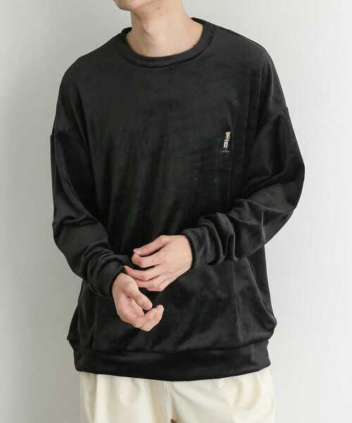 SENSE OF PLACE by URBAN RESEARCH（センスオブプレイスバイアーバンリサーチ）の「『別注』TeddyBear×SENSE OF PLACE　テディベアベロアスウェットA（スウェット・メンズ・ライトブルー/ブラック/ライトベージュ・MEDIUM/LARGE）」の5枚目の写真