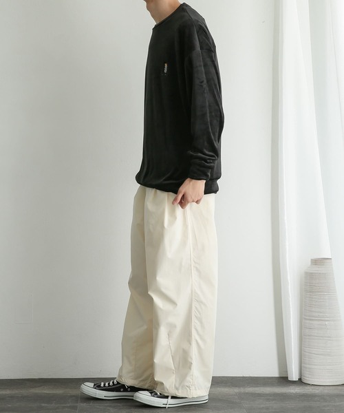 SENSE OF PLACE by URBAN RESEARCH（センスオブプレイスバイアーバンリサーチ）の「『別注』TeddyBear×SENSE OF PLACE　テディベアベロアスウェットA（スウェット・メンズ・ライトブルー/ブラック/ライトベージュ・MEDIUM/LARGE）」の7枚目の写真