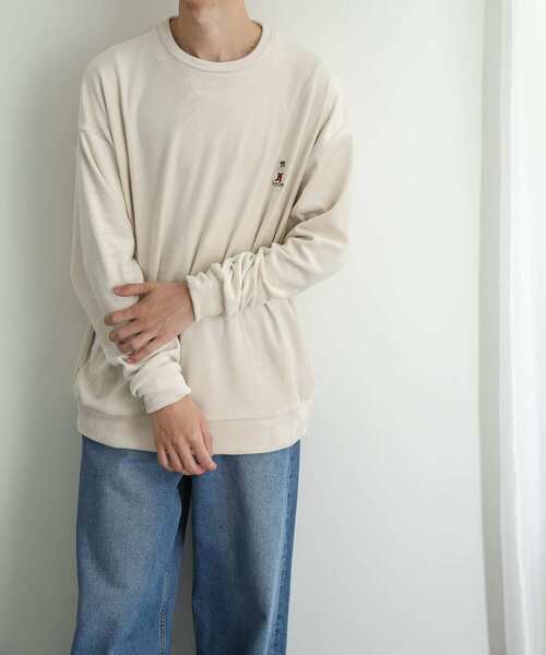 SENSE OF PLACE by URBAN RESEARCH（センスオブプレイスバイアーバンリサーチ）の「『別注』TeddyBear×SENSE OF PLACE　テディベアベロアスウェットA（スウェット・メンズ・ライトブルー/ブラック/ライトベージュ・MEDIUM/LARGE）」の15枚目の写真