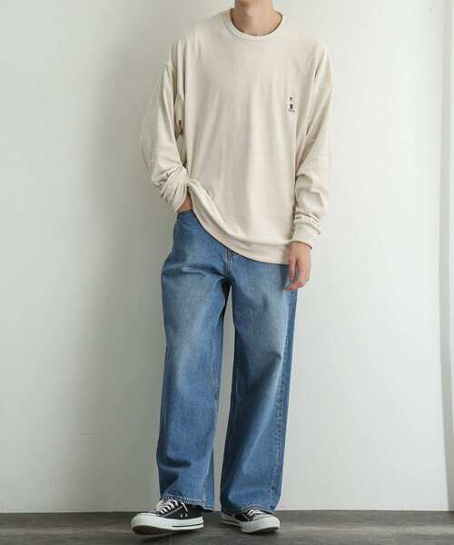 SENSE OF PLACE by URBAN RESEARCH（センスオブプレイスバイアーバンリサーチ）の「『別注』TeddyBear×SENSE OF PLACE　テディベアベロアスウェットA（スウェット・メンズ・ライトブルー/ブラック/ライトベージュ・MEDIUM/LARGE）」の16枚目の写真