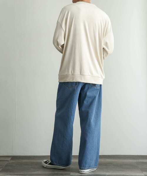 SENSE OF PLACE by URBAN RESEARCH（センスオブプレイスバイアーバンリサーチ）の「『別注』TeddyBear×SENSE OF PLACE　テディベアベロアスウェットA（スウェット・メンズ・ライトブルー/ブラック/ライトベージュ・MEDIUM/LARGE）」の18枚目の写真