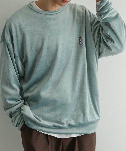 SENSE OF PLACE by URBAN RESEARCH（センスオブプレイスバイアーバンリサーチ）の「『別注』TeddyBear×SENSE OF PLACE　テディベアベロアスウェットA（スウェット・メンズ・ライトブルー/ブラック/ライトベージュ・MEDIUM/LARGE）」の20枚目の写真