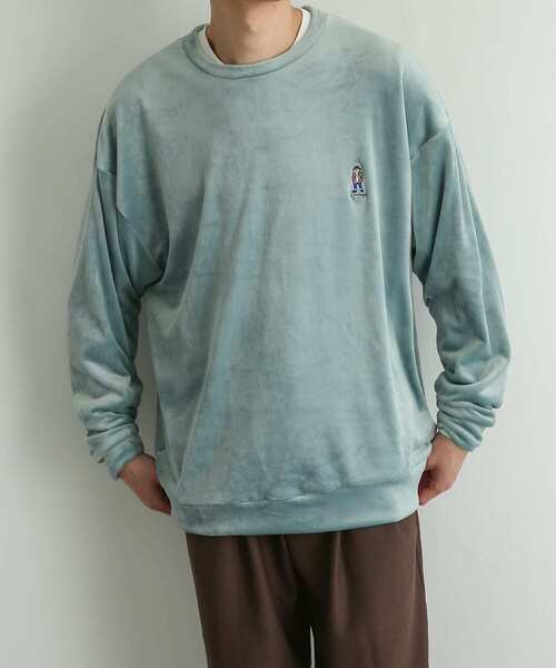 SENSE OF PLACE by URBAN RESEARCH（センスオブプレイスバイアーバンリサーチ）の「『別注』TeddyBear×SENSE OF PLACE　テディベアベロアスウェットA（スウェット・メンズ・ライトブルー/ブラック/ライトベージュ・MEDIUM/LARGE）」の22枚目の写真