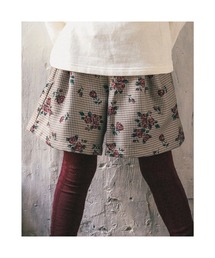 BeBe | BeBe/【お揃い】千鳥チェックローズプリントキュロットパンツ(90~150cm)(その他パンツ)