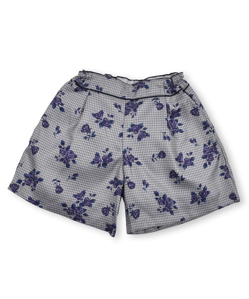 BeBe（ベベ）の「BeBe/【お揃い】千鳥チェックローズプリントキュロットパンツ(90~150cm)（その他パンツ・キッズ・レッド系その他/パープル系その他・140/150/120/130/100/110/90）」の11枚目の写真