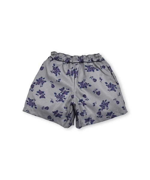 BeBe（ベベ）の「BeBe/【お揃い】千鳥チェックローズプリントキュロットパンツ(90~150cm)（その他パンツ・キッズ・レッド系その他/パープル系その他・140/150/120/130/100/110/90）」の12枚目の写真