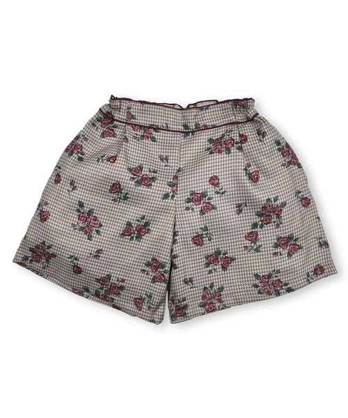 BeBe（ベベ）の「BeBe/【お揃い】千鳥チェックローズプリントキュロットパンツ(90~150cm)（その他パンツ・キッズ・レッド系その他/パープル系その他・140/150/120/130/100/110/90）」の17枚目の写真