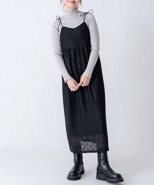 flower（フラワー）の「レーシーブルームワンピース（ワンピース・レディース・ベージュ/ブラック・FREE）」の2枚目の写真