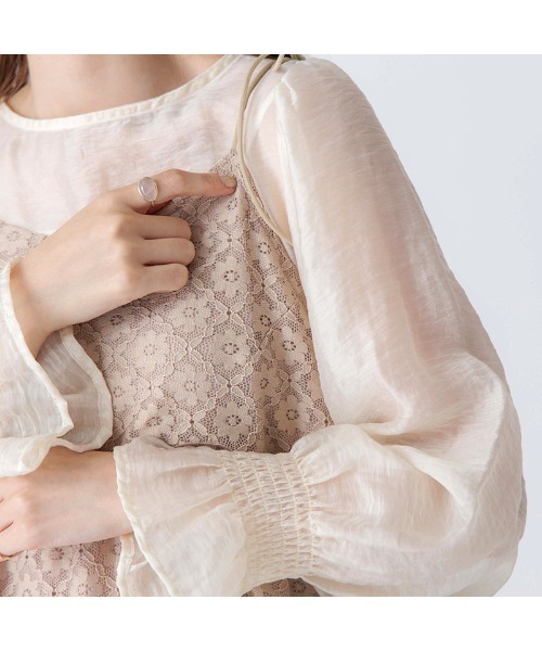 flower（フラワー）の「レーシーブルームワンピース（ワンピース・レディース・ベージュ/ブラック・FREE）」の11枚目の写真