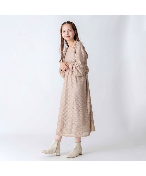 flower（フラワー）の「レーシーブルームワンピース（ワンピース・レディース・ベージュ/ブラック・FREE）」の15枚目の写真