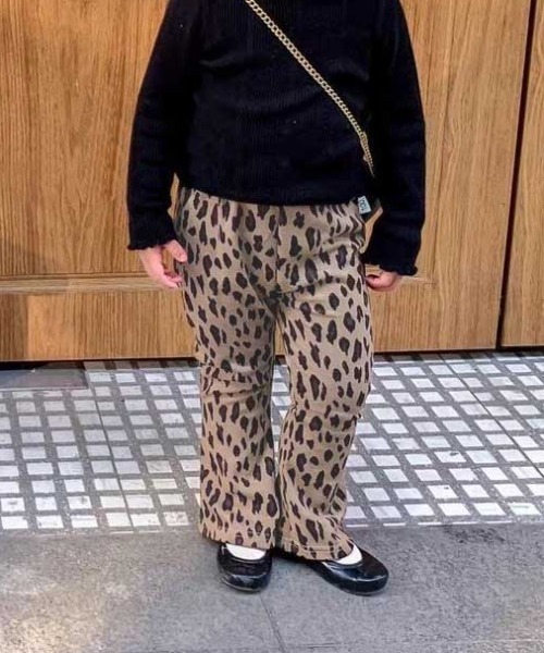 Tickle(ティックル)の「パターンフレアパンツ(その他パンツ・キッズ・レオパード/ドット/ブラック/チェック・90/100/110/120)」の13枚目の写真