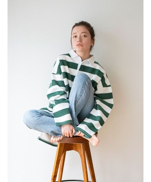 Ungrid(アングリッド)の「ビッグラガーシャツ(Tシャツ/カットソー・レディース・ネイビー/グリーン・FREE)」の6枚目の写真