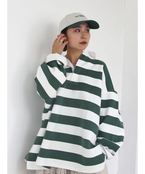 Ungrid(アングリッド)の「ビッグラガーシャツ(Tシャツ/カットソー・レディース・ネイビー/グリーン・FREE)」の12枚目の写真
