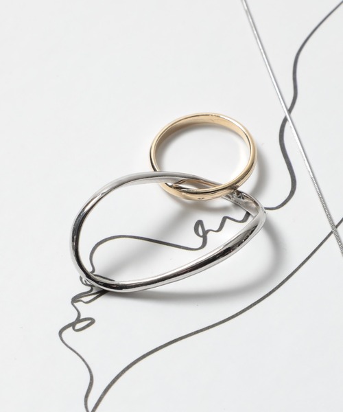 SETUP7（セットアップセブン）の「【SETUP7】ダブルバイカラーリング TTS3015 INF（リング・レディース・シルバー×ゴールド・FREE）」の2枚目の写真