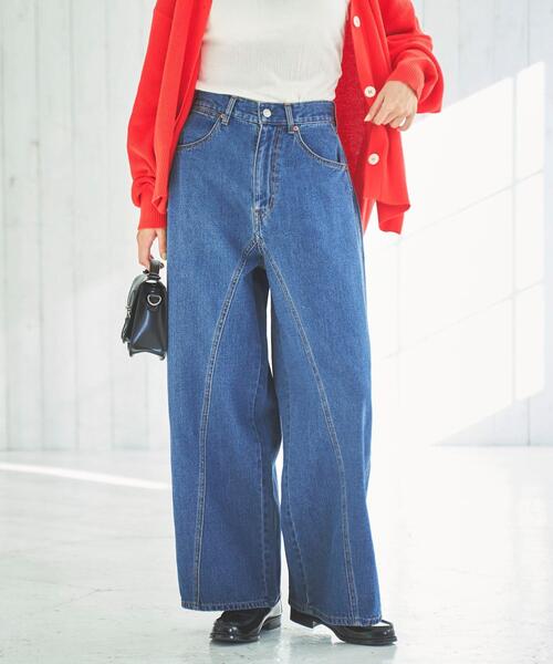 coen(コーエン)の「ワイドシームデニムパンツ(デニムパンツ・レディース・コバルトブルー/ナチュラル・S/M/L)」の10枚目の写真