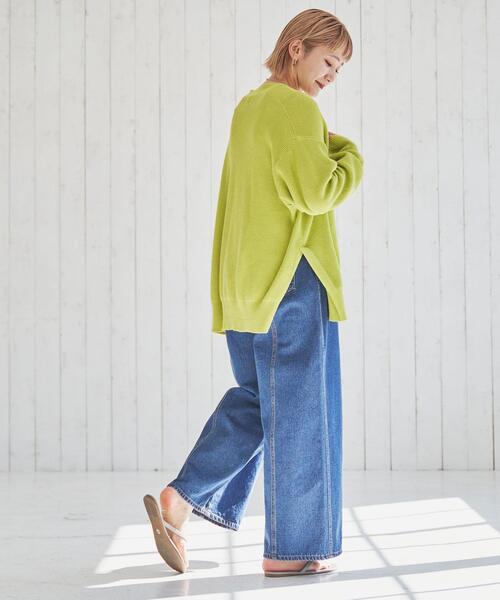 coen(コーエン)の「ワイドシームデニムパンツ(デニムパンツ・レディース・コバルトブルー/ナチュラル・S/M/L)」の12枚目の写真