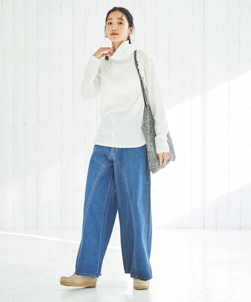 coen(コーエン)の「ワイドシームデニムパンツ(デニムパンツ・レディース・コバルトブルー/ナチュラル・S/M/L)」の5枚目の写真