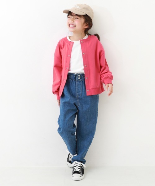 devirock(デビロック)の「綿100% ミニ裏毛 2WAY カラーカーディガン(カーディガン/ボレロ・キッズ・ピンク/グリーン/パープル系その他/ダークオレンジ/ブラック/ブルー系その他3/レッド系2/ライラック/ネイビー/ブルー系/アイボリー/杢グレー・120cm/110cm/130cm/150cm/160cm/140cm/100cm)」の22枚目の写真