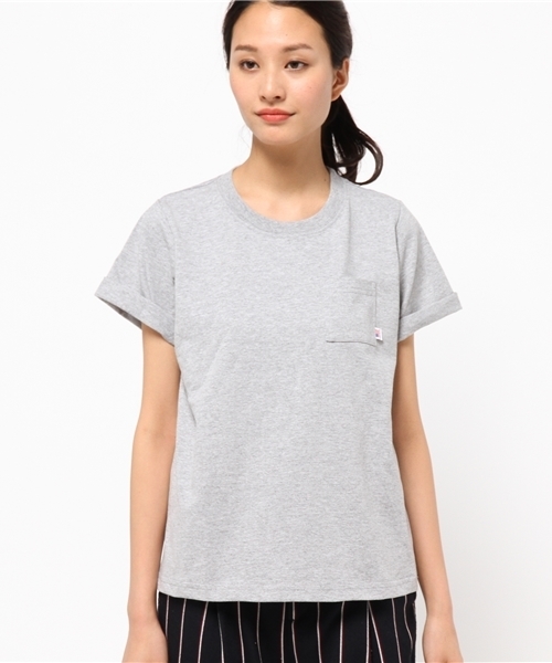 CIAOPANIC TYPY（チャオパニックティピー）の「USAポケットTシャツ（Tシャツ/カットソー・レディース・ホワイト/ネイビー/グレー・FREE）」の8枚目の写真