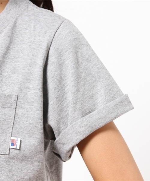 CIAOPANIC TYPY（チャオパニックティピー）の「USAポケットTシャツ（Tシャツ/カットソー・レディース・ホワイト/ネイビー/グレー・FREE）」の12枚目の写真