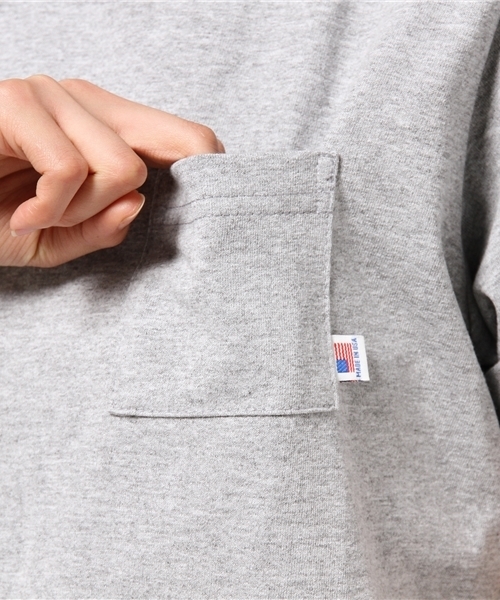 CIAOPANIC TYPY（チャオパニックティピー）の「USAポケットTシャツ（Tシャツ/カットソー・レディース・ホワイト/ネイビー/グレー・FREE）」の4枚目の写真