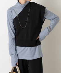 ワンショルニットベスト