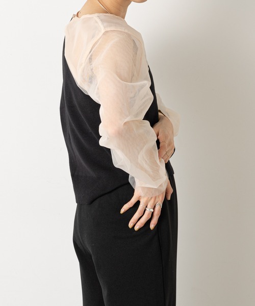 Omekashi（オメカシ）の「ワンショルニットベスト（ベスト・レディース・ブラック/ベージュ・FREE）」の20枚目の写真