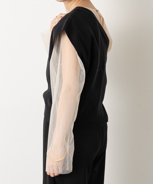 Omekashi（オメカシ）の「ワンショルニットベスト（ベスト・レディース・ブラック/ベージュ・FREE）」の21枚目の写真