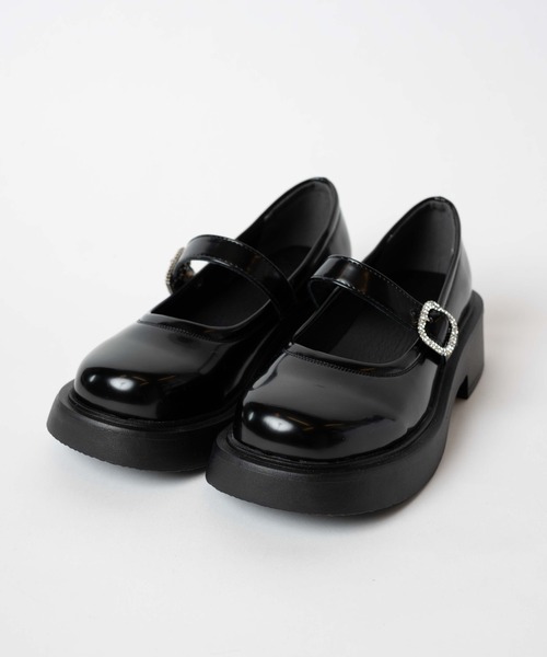 WEGO（ウィゴー）の「WEGO/ビジューバックルシューズ（ドレスシューズ・レディース・ブラック・MEDIUM/LARGE）」の3枚目の写真