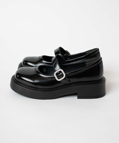 WEGO（ウィゴー）の「WEGO/ビジューバックルシューズ（ドレスシューズ・レディース・ブラック・MEDIUM/LARGE）」の4枚目の写真
