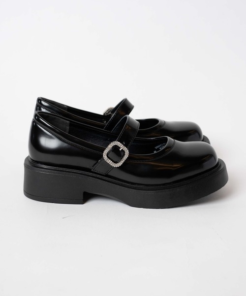WEGO（ウィゴー）の「WEGO/ビジューバックルシューズ（ドレスシューズ・レディース・ブラック・MEDIUM/LARGE）」の6枚目の写真