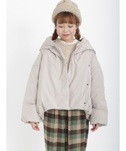 Samansa Mos2（サマンサ モスモス）の「ダウンフェザーフードブルゾン（ブルゾン・レディース・カーキ/ベージュ/チャコール・ﾌﾘ-）」の17枚目の写真
