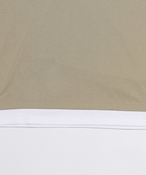 KANGOL（カンゴール）の「KANGOL/カンゴール オーバーサイズ レイヤード スリーブ Tシャツ パーカー 筆記体ロゴ 刺繍 無地 長袖 プルオーバー フーディー（パーカー・メンズ・グレイッシュベージュ/ミント/ブラック・M/L/S）」の6枚目の写真