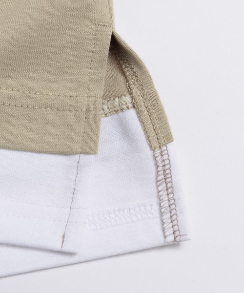 KANGOL（カンゴール）の「KANGOL/カンゴール オーバーサイズ レイヤード スリーブ Tシャツ パーカー 筆記体ロゴ 刺繍 無地 長袖 プルオーバー フーディー（パーカー・メンズ・グレイッシュベージュ/ミント/ブラック・M/L/S）」の8枚目の写真