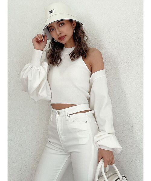 GYDA（ジェイダ）の「アメスリボレロ アンサンブルニットトップス（カーディガン/ボレロ・レディース・ブラック/オフホワイト/オリーブ・FREE）」の2枚目の写真