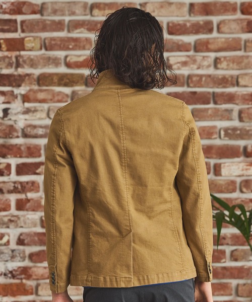 RATTLE TRAP（ラトルトラップ）の「10.25ozストレッチデニムブルゾン（デニムジャケット・メンズ・ネイビー/ベージュ/ブルー/ベージュ系/ストライプ・LL/L/M）」の13枚目の写真