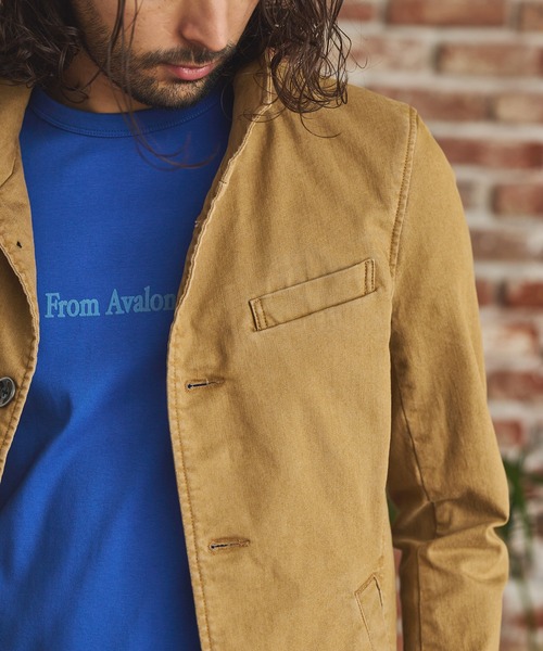 RATTLE TRAP（ラトルトラップ）の「10.25ozストレッチデニムブルゾン（デニムジャケット・メンズ・ネイビー/ベージュ/ブルー/ベージュ系/ストライプ・LL/L/M）」の14枚目の写真