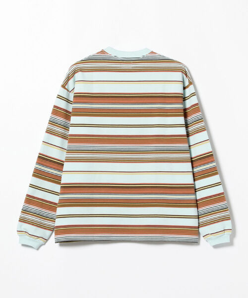 BEAMS（ビームス）の「BEAMS / マルチボーダー クルーネック Tシャツ（Tシャツ/カットソー・メンズ・サックスブルー/ワイン/ライトグレー・M/S/L/XL）」の21枚目の写真