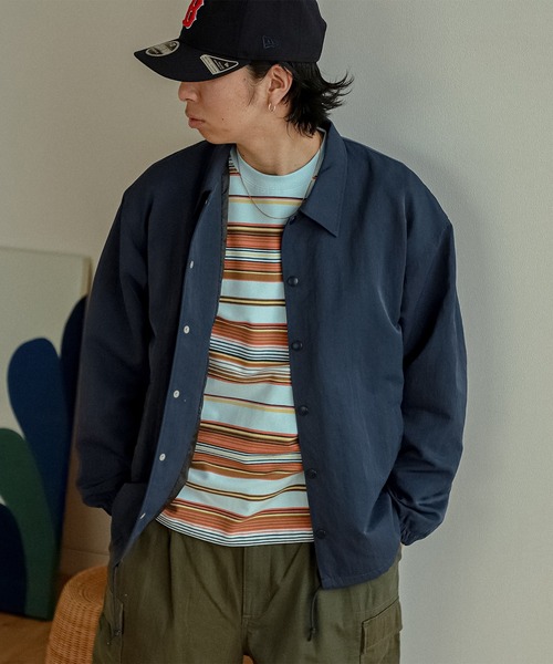 BEAMS（ビームス）の「BEAMS / マルチボーダー クルーネック Tシャツ（Tシャツ/カットソー・メンズ・サックスブルー/ワイン/ライトグレー・M/S/L/XL）」の17枚目の写真