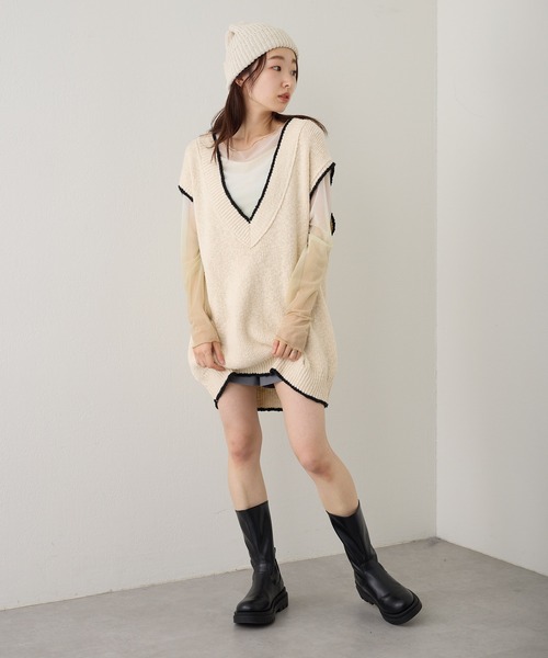 Kastane(カスタネ)の「【2023SSアイテム/WEB限定】チルデンニットベスト(ベスト・レディース・ブラック/アイボリー・FREE)」の10枚目の写真